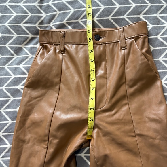 Abercrombie & Fitch Tan Flare Leather Pants Size 0 / 25S - Picture 10 of 11